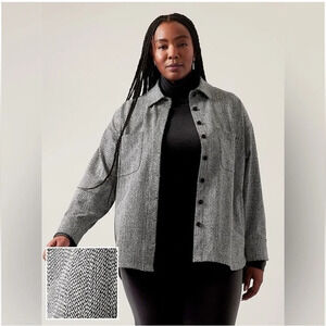Athleta Womens buttons down textured Shirt Jacket